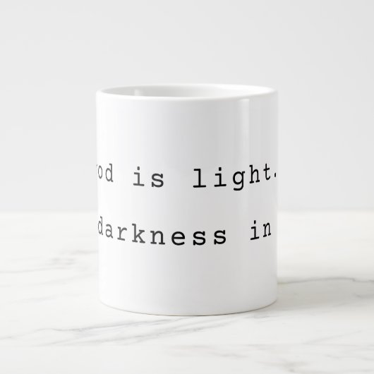 Modern "God is Light" Jumbo Coffee Mug Jumbo-Tasse (Vorderseite)