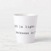 Modern God is Light Latte Mug Milchtasse (Vorderseite)