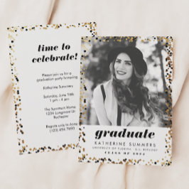 Modern Gold 2024 Foto Graduation Einladungen