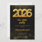 Modern Gold 2026 New Year Party Digital Einladung (Vorderseite)