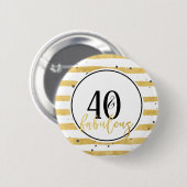 Modern Gold 40 & Fabulous Birthday Confetti Button (Vorne & Hinten)