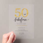 Modern Gold 50 Fabulous Birthday Acryleinladungen (Insitu (Handheld))