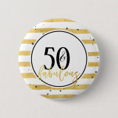 Modern Gold 50 & Fabulous Birthday Confetti Button (Vorderseite)