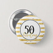 Modern Gold 50 & Fabulous Birthday Confetti Button (Vorne & Hinten)