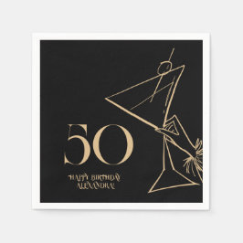Modern Gold 50. Geburtstag Napkins Serviette