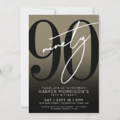 Modern Gold 90. Geburtstagsparty Einladung (Vorderseite)