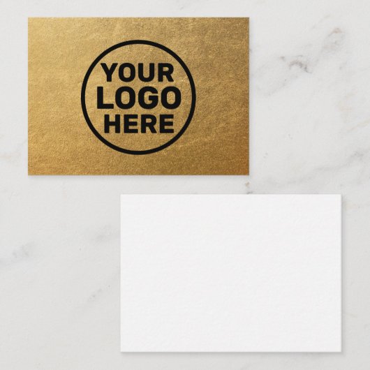 Modern Gold Add-Logo Mitteilungskarte (Vorne/Hinten)