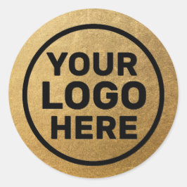 Modern Gold Add-Logo Runder Aufkleber