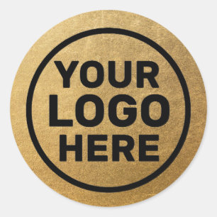 Modern Gold Add-Logo Runder Aufkleber