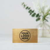 Modern Gold Add-Logo Visitenkarte (Stehend Vorderseite)