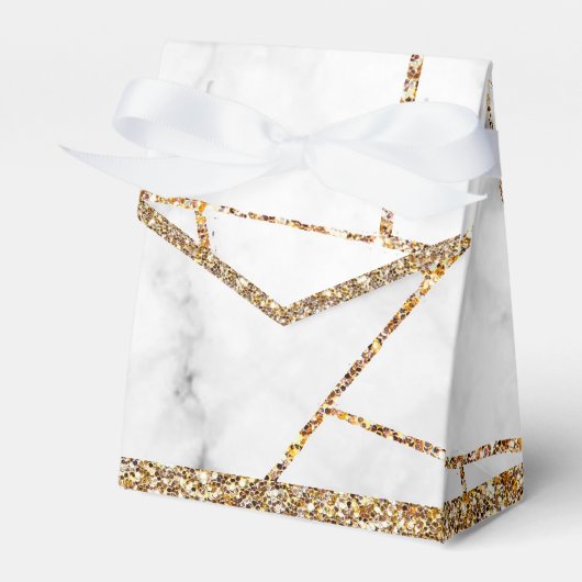 Modern Gold Agate Geode Monogram Geschenkschachtel (Vorderseite)