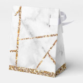 Modern Gold Agate Geode Monogram Geschenkschachtel (Rückseite)