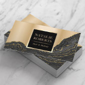 Modern Gold Agate Makeup Artist Friseur Salon Visitenkarte