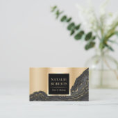 Modern Gold Agate Makeup Artist Friseur Salon Visitenkarte (Stehend Vorderseite)