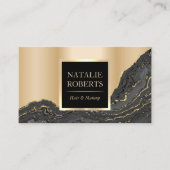 Modern Gold Agate Makeup Artist Friseur Salon Visitenkarte (Vorderseite)