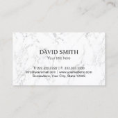 Modern Gold Ananas Logo Trendy White Marble Visitenkarte (Rückseite)