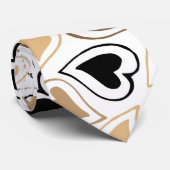 Modern Gold and Black Hearts Pattern Krawatte (Gerollt)