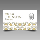 Modern Gold Art Deco Geometric Pattern Visitenkarte