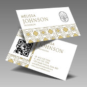 Modern Gold Art Deco Geometric Pattern Visitenkarte