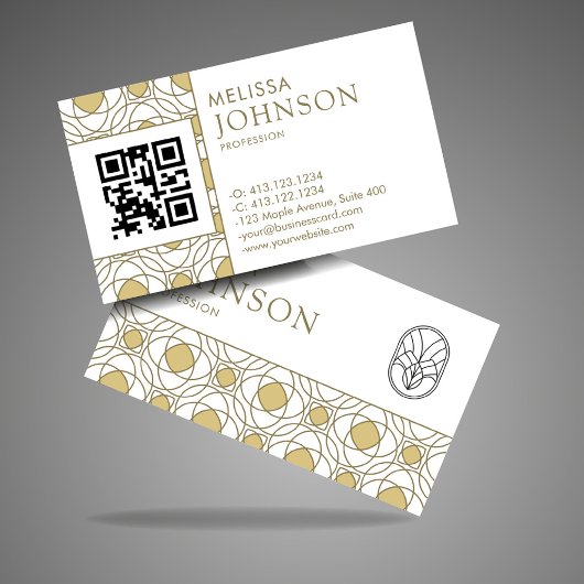 Modern Gold Art Deco Geometric Pattern Visitenkarte