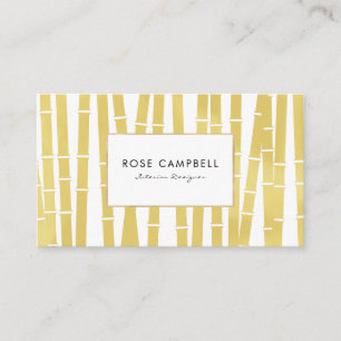 Modern Gold Bamboo Grove Business Card Visitenkarte