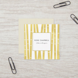 Modern Gold Bamboo Grove Square Business Card Quadratische Visitenkarte