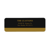 Modern Gold Bar Black Return Address Labels (Vorne)
