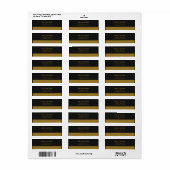 Modern Gold Bar Black Return Address Labels (Vorne)