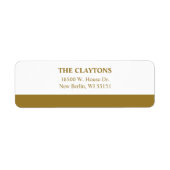 Modern Gold Bar Return Address Labels (Vorne)