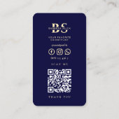 Modern Gold Barber's Pole Barbershop Mitternacht b Visitenkarte (Rückseite)