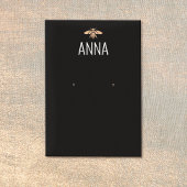 Modern Gold Bee Black Earring Display Card