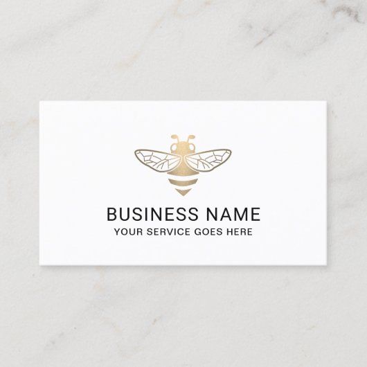 Modern Gold Bee Logo Visitenkarte (Vorderseite)