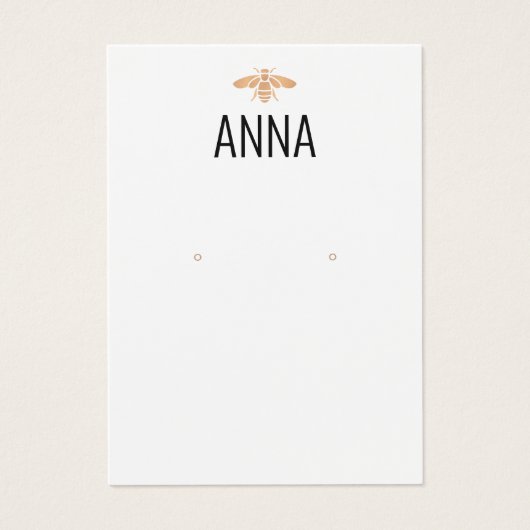 Modern Gold Bee White Oring Display Card (Vorderseite)