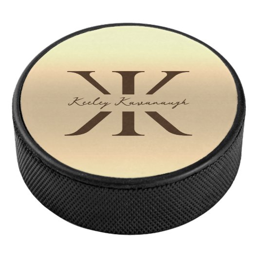 Modern Gold Beruflich Monogram K Elegant Eishockey Puck (3/4)