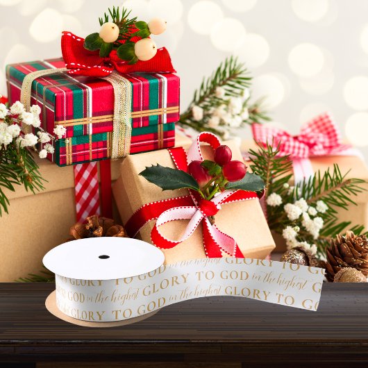 Modern Gold Bible Verse Religiöse Weihnachten Satinband