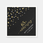 Modern Gold & Black 65th Anniversary Party Napkins Serviette (Vorderseite)