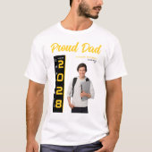 Modern Gold Black Abschluss Foto Proud Vater T-Shirt (Vorderseite)