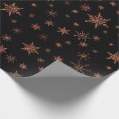 Modern Gold Black Christmas Snowflakes Glitzer Geschenkpapier (Ecke)