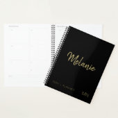 Modern Gold Black Elegant Monogram 2023 Planer (Anzeige)