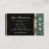 Modern Gold Black Forest Green Glitzer Diamonds Visitenkarte (Rückseite)