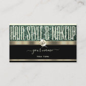 Modern Gold Black Forest Green Glitzer Diamonds Visitenkarte (Vorderseite)