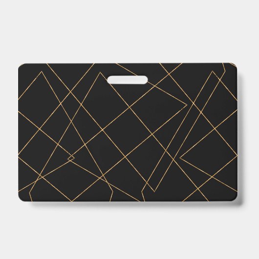 Modern Gold & Black Geometric Strokes Design Ausweis (Vorderseite)