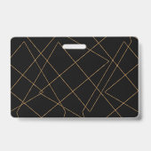 Modern Gold & Black Geometric Strokes Design Ausweis (Rückseite)