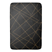 Modern Gold & Black Geometric Strokes Design Badematte (Vorderseite Vertikal)