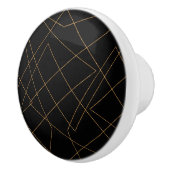 Modern Gold & Black Geometric Strokes Design Keramikknauf (Rechts)