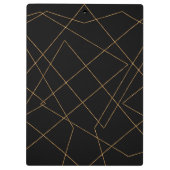 Modern Gold & Black Geometric Strokes Design Klemmbrett (Rückseite)