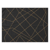 Modern Gold & Black Geometric Strokes Design Tischdecke (Vorderseite (Horizontal))