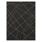 Modern Gold & Black Geometric Strokes Design Tischdecke (Vorderseite)