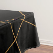 Modern Gold & Black Geometric Strokes Design Tischdecke (Beispiel)