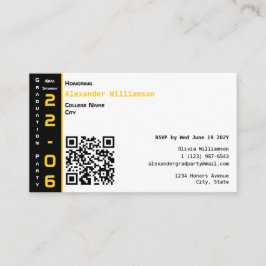 Modern Gold Black Graduation Party Begleitkarte